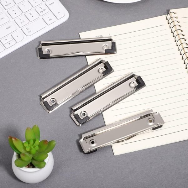 imstartrading Mountable Clipboard Clips, Examboard Clips Metal Clipboard Clips with Rubber Grip and Hanging Hole