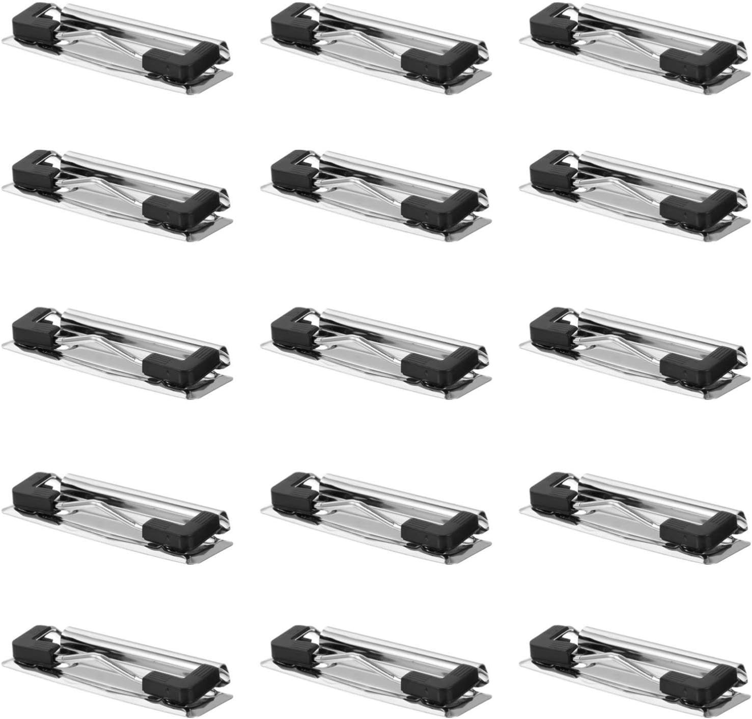 15pcs Mountable Clipboard Clips with Rubber Feet Mountable Document File Board Clips for Office Stationery Supplies