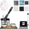 Square Button Badge Setup | Square Button Badge Machine + Die Cutter | Heavy Duty 50x50 mm Pin Back Machine -1 Pressing Machine With Square Badge Mould