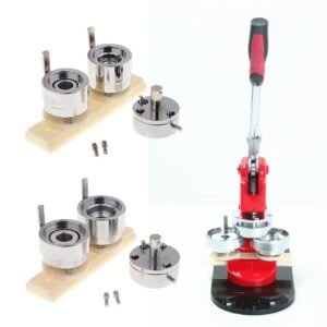 Imstartrading Button Badge Machine | Metal Badge Maker Machine Mould 44mm & 58mm Included | Hand Machine for Pin Button Badges Press Round Die Mould | Easy Button Maker Machine | Design for Sewing, Crafts | DIY 44mm and 58mm