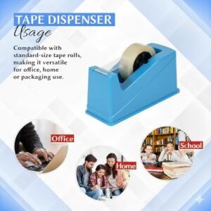 Heavy-Duty Cello Tape Dispenser – Durable, Non-Slip Base for Easy Cutting | Blue