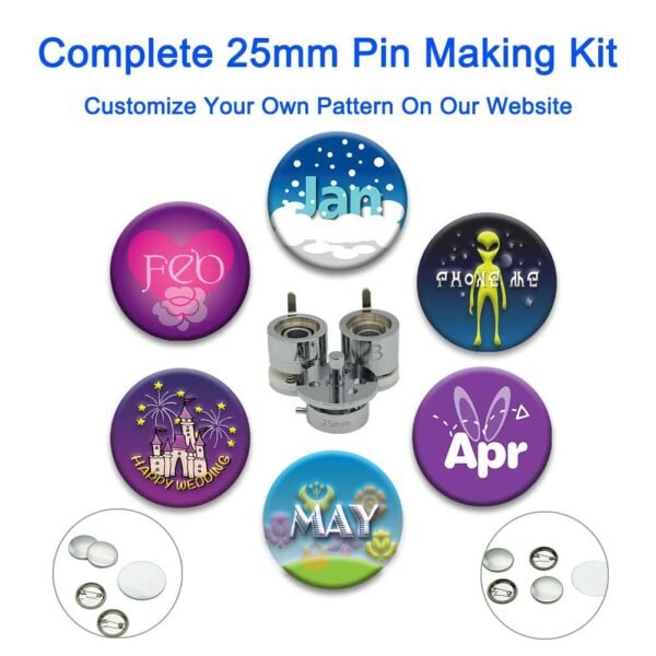 Press Machine-B400 + 25mm Round Die Moulds + 500 Set Button Components + Adjustable Circle Cutter (Black-New)