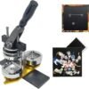 Square Button Badge Setup | Square Button Badge Machine + Die Cutter | Heavy Duty 50x50 mm Pin Back Machine -1 Pressing Machine With Square Badge Mould