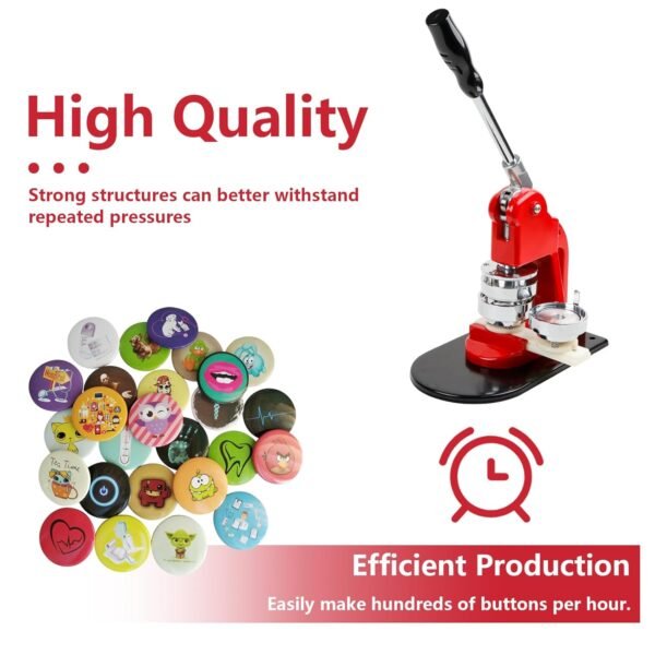Button Maker Machine Multiple Sizes, Button Pin Maker 1+1.25+2.25 inch, Interchangeable Button-models Badge Button Press Machine with 300 Sets Button Maker Supplies &Circle Cutter&Cutting Mat