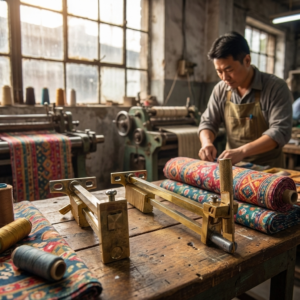 Heavy Duty Brass Cloth Folder – Manual Fabric Folding Machine for Textile Industry in India