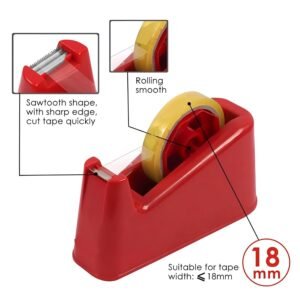 Tape Dispenser Tabletop 1 inch Tape for Home,Office,School,Industry Multipurpose Use Plastic with Steel Blade Cutter