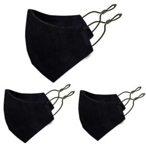 imstartrading Cloth Face Masks – Reusable, Washable Cotton Face Mask for Adults | Soft, Breathable, Eco-Friendly, Anti-Pollution Unisex Black Mask Pack of 3