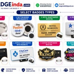 Customised Name Badges | Personalised Name Tags | Custom Logo Printed Badges | Employee ID, Corporate, Office, School, Hotel, Hospital, Event, Exhibition, Retail & Promotional Badges | Bulk Order | Wholesale Manufacturer India
