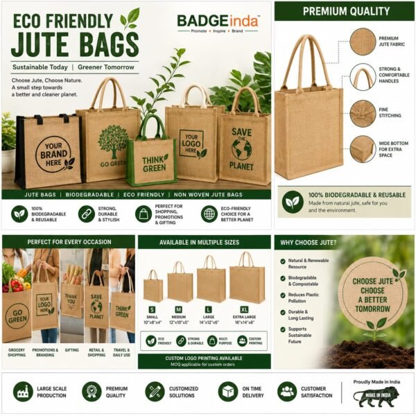 Bulk Order - JUTE BAGS, Customised Bags suppliers & exporters in India. Bulk Order Call Now 8383059022 (Size Custom) include Zip, and Print on Bag your Design For wedding return gift, corporate gift, Nog, college, School, offices, hospitals, events & promotions. Bulk orders accepted with pan-India delivery. (MOQ-100)