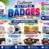 Customized badges, corporate gifts, and promotional materials in bulk