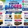 Customized badges, corporate gifts, and promotional materials in bulk
