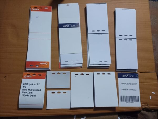 Fanfold – Tear-Resistant Direct Thermal Paper for Badges | On-Site Name Badge Printing, Custom Name Tags, and Event Badges for Global Events, Trade Shows, and Exhibitions | Shop All Custom Name Tags and Event Badges – Available in Various Shapes, Sizes, and Finishes (Non Tearable)