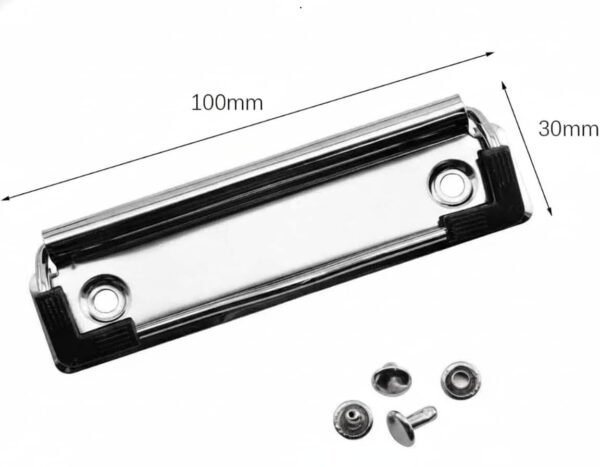 50pcs Exam Pad Clips with 100 Piece Screws/Rivets Stainless Steel Chrome Plating Metal Clipboard Clips, Binding Clip for Document File, School, Office, Filing and Storage, Ideal Office Supplies