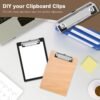 50pcs Exam Pad Clips with 100 Piece Screws/Rivets Stainless Steel Chrome Plating Metal Clipboard Clips, Binding Clip for Document File, School, Office, Filing and Storage, Ideal Office Supplies