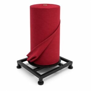 IST Heavy Duty Iron Fabric Roller Stand with 360° Rotating Platform | Industrial Cloth Roll Cutting Table for Garment & Textile Manufacturing Units | PVC Rubber Feet Support